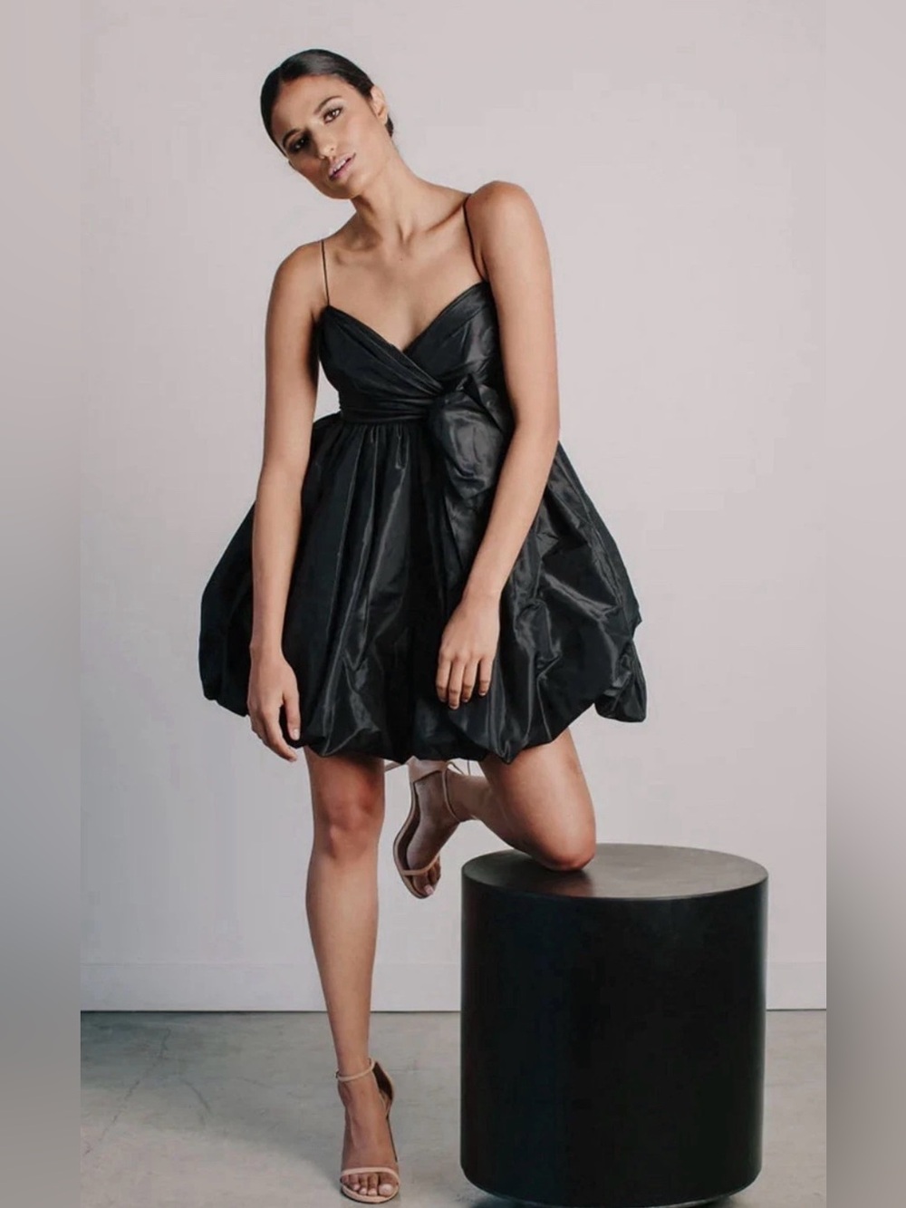 Carmen Marc Valvo Dress 12 Pewter Silver Bubble Party Cocktail Evening NWT $630